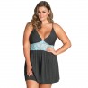 LEG AVENUE JERSEY & LACE SLIPDRESS PLUS SIZE