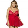QUEEN PLUS SIZE BABYDOLL RED 5XL